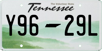 TN license plate Y9629L
