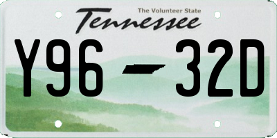TN license plate Y9632D