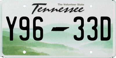 TN license plate Y9633D