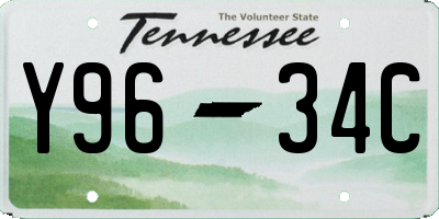 TN license plate Y9634C