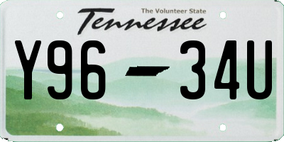 TN license plate Y9634U