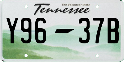 TN license plate Y9637B
