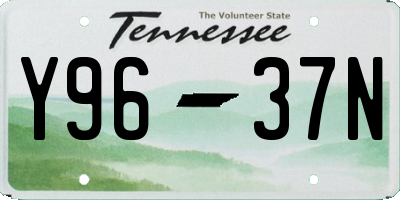 TN license plate Y9637N