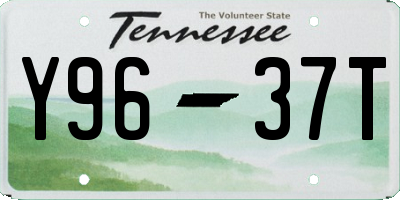 TN license plate Y9637T