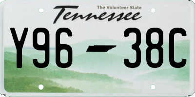TN license plate Y9638C