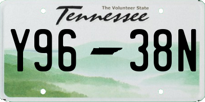 TN license plate Y9638N