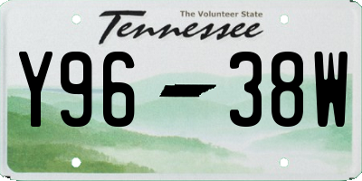 TN license plate Y9638W