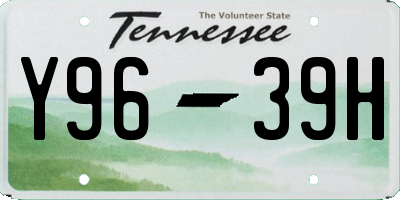 TN license plate Y9639H