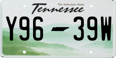TN license plate Y9639W
