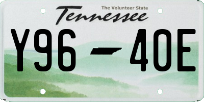 TN license plate Y9640E