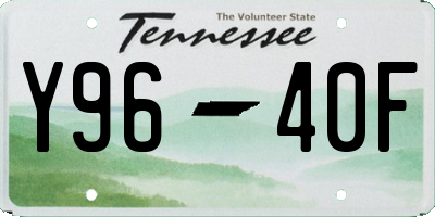 TN license plate Y9640F