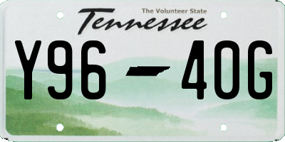 TN license plate Y9640G