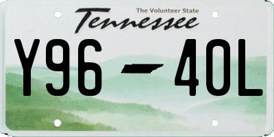 TN license plate Y9640L