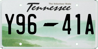 TN license plate Y9641A