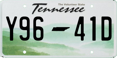 TN license plate Y9641D
