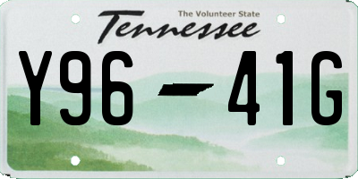 TN license plate Y9641G