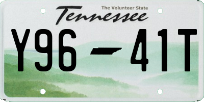 TN license plate Y9641T