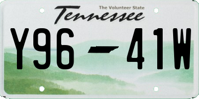 TN license plate Y9641W