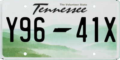 TN license plate Y9641X
