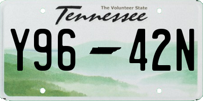 TN license plate Y9642N