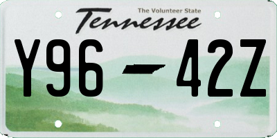 TN license plate Y9642Z
