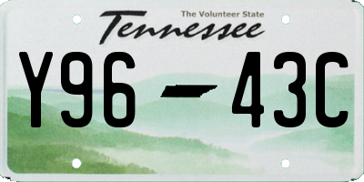 TN license plate Y9643C