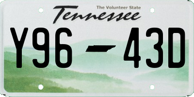 TN license plate Y9643D