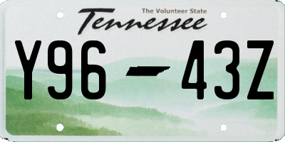 TN license plate Y9643Z