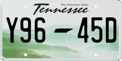 TN license plate Y9645D