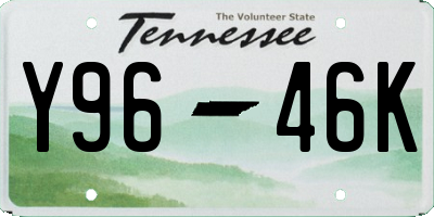 TN license plate Y9646K