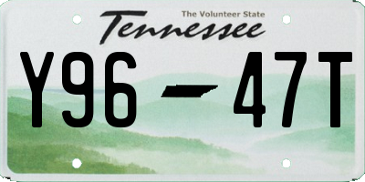 TN license plate Y9647T