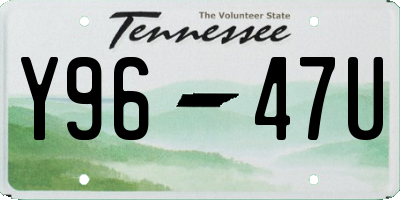 TN license plate Y9647U