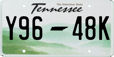 TN license plate Y9648K