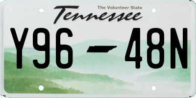 TN license plate Y9648N