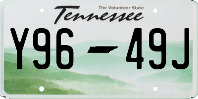 TN license plate Y9649J