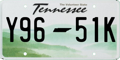 TN license plate Y9651K