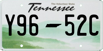 TN license plate Y9652C