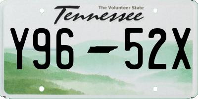 TN license plate Y9652X