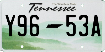 TN license plate Y9653A