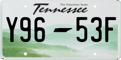 TN license plate Y9653F