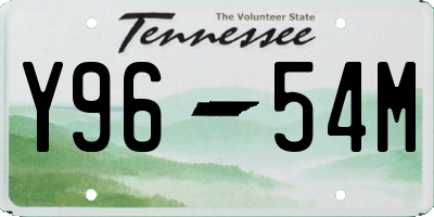 TN license plate Y9654M