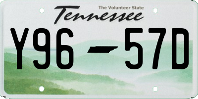 TN license plate Y9657D