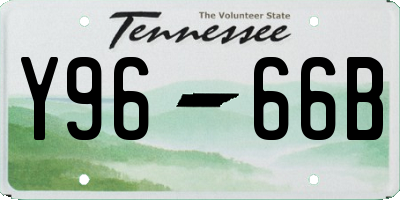 TN license plate Y9666B