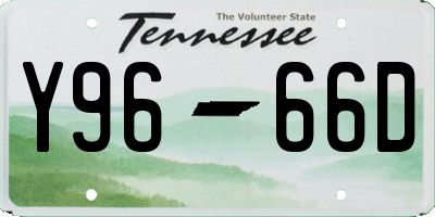 TN license plate Y9666D