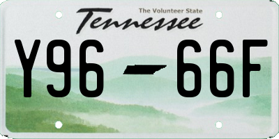 TN license plate Y9666F