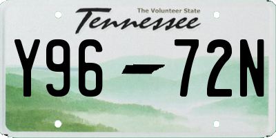 TN license plate Y9672N