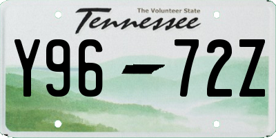 TN license plate Y9672Z