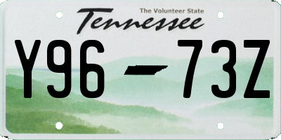 TN license plate Y9673Z