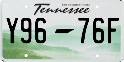 TN license plate Y9676F