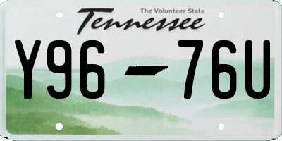TN license plate Y9676U